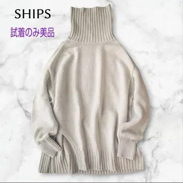 시착만 한 새상품급 SHIPS 울 혼방 슬릿 터틀 니트 M