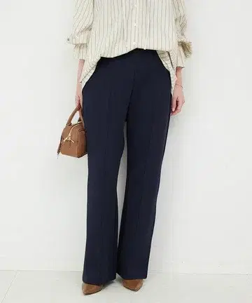 SLOBE IENA 종이상자 릴랙스 팬츠 네이비 40