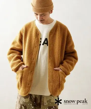 스노우피크 별주 Thermal 보아 플리스 가디건 브라운 L