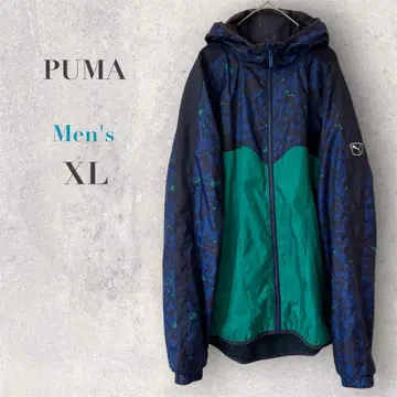 [ PUMA ] 윈드 브레이커 XL 카모 패턴 점퍼 후드 부착