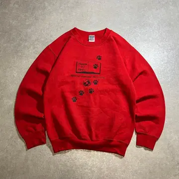 90s GILDAN 맨투맨 강아지 발자국 애니멀 동물 아카이브