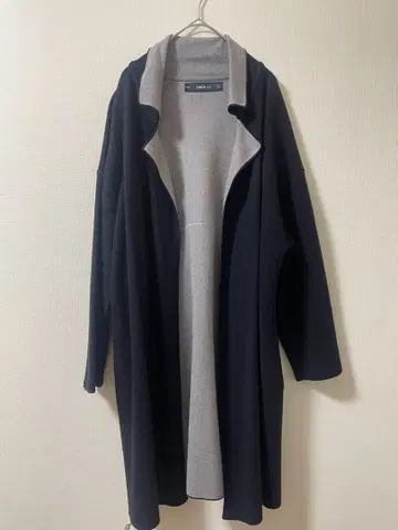 ZARA 가디건 코트 네이비 그레이 긴팔