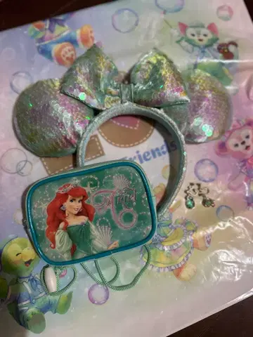 아리엘 머리띠 파우치 귀찌 세트