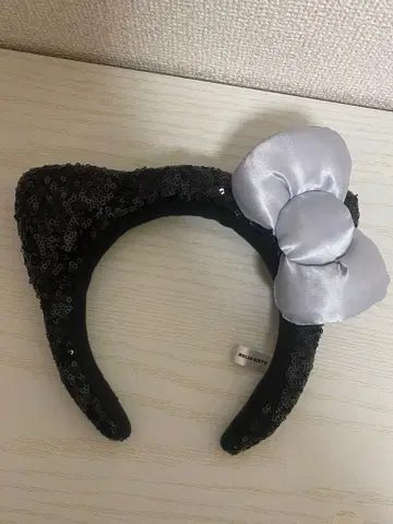 USJ 고양이 귀 머리띠 스팽글 블랙
