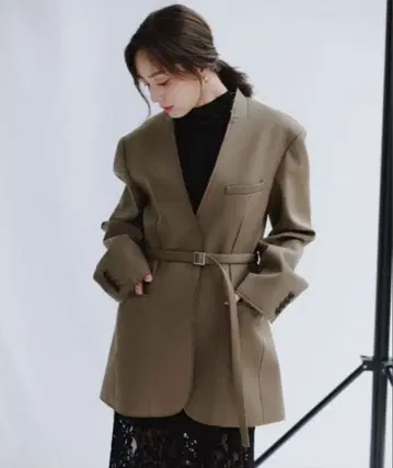 anuans 본딩 폼 노카라 자켓 새상품 택 포함