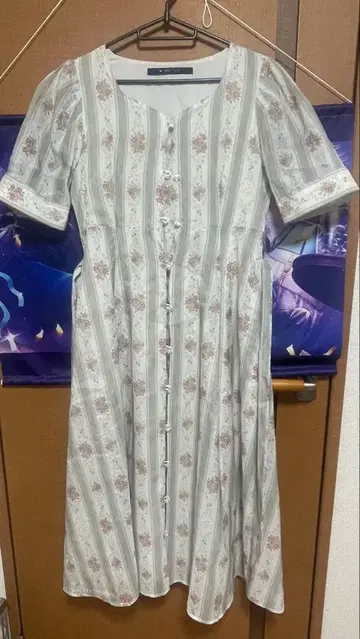 피인트 안 아나더 안젤라스 꽃무늬 스트라이프 원피스 민트