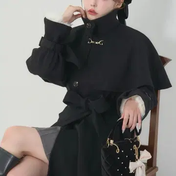 NICE CLAUP 케이프 부착 롱 스텐카라 코트