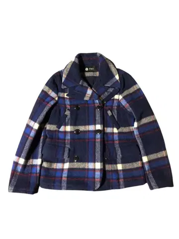 TMT 숏 멜톤 코트 M 사이즈 울 체크 더블