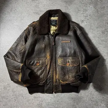 [초레어] 80s AVIREX 플라이트 가죽 자켓 탑건 A-2
