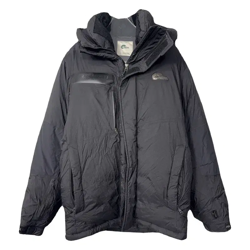 Nepa gray logo goose down hooded jumper padding 90