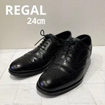 [ 새상품급 ] REGAL 윙팁 블랙 가죽 신발 비즈니스 구두 24cm
