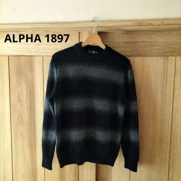 미사용 ALPHA 1897 남성용 알파카 블렌드 스웨터 일본제