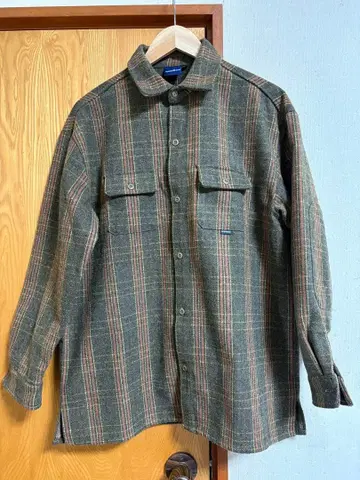 새상품급 Interbreed 체크 무늬 울 셔츠