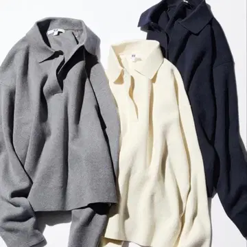 새상품급 UNIQLO 스무스 코튼 릴랙스 폴로 스웨터 XL