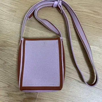 메쉬 숄더백 핑크 브라운 스마트폰 숄더