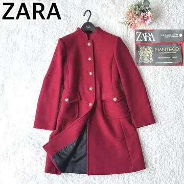 새상품급 ZARA 롱 코트 골드 버튼 노카라 S~M 22aw