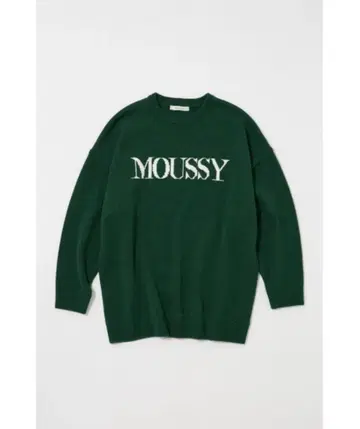MOUSSY 다크 그린 로고 니트