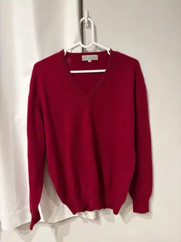 Greitmoor 캐시미어 V넥 스웨터 M 빨간색