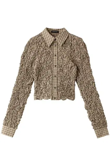MAISON SPECIAL Checkered Shirring