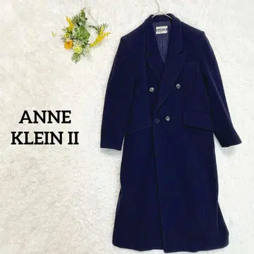 [ 언클라인 ] 여성 빈티지 롱 코트 레트로 빈티지풍 네이비 컬러 고급