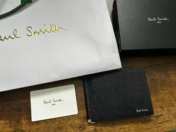 Paul Smith 브라이트 스트라이프 플라 머니클립형 접이식 지갑 블랙