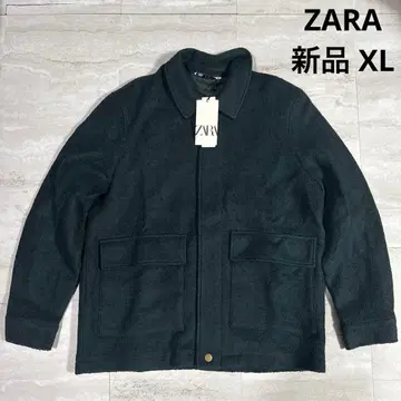 새상품 XL ZARA 울 자켓 블루종 다크 그린