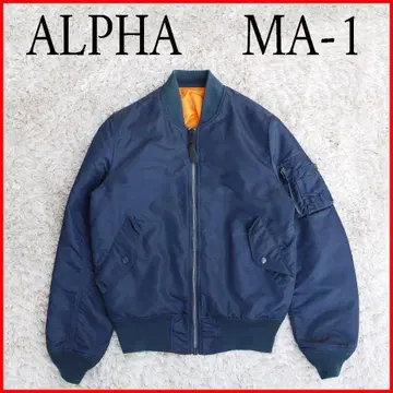 ALPHA MA-1 네이비 블루 알파 짧은 기장 플라이트 자켓