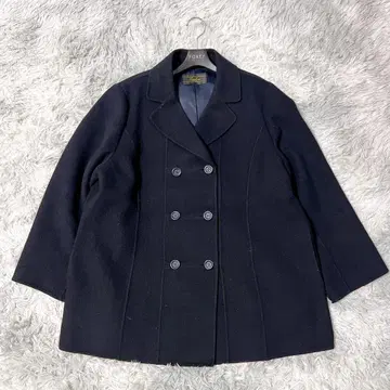 레리안 15+ 울 더블 코트 다크 네이비 빅 사이즈 캐시미어 혼방