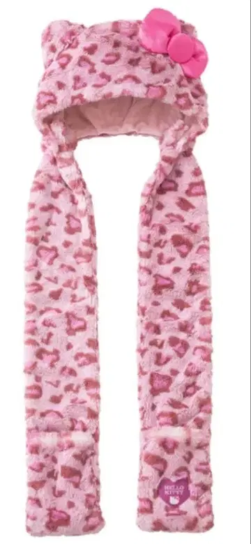 usj 키티 표범 무늬 모자 머플러