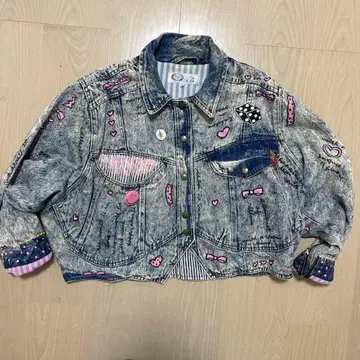 그니프니 낙서 리본 G 청자켓