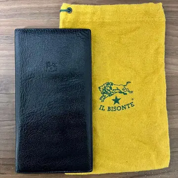 IL BISONTE 블랙 가죽 장지갑