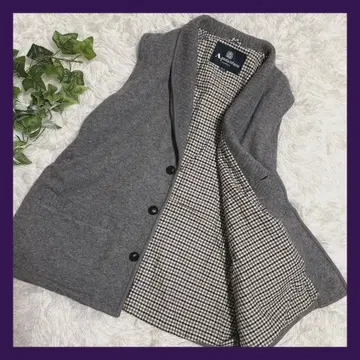 무료배송 울 Aquascutum 충전솜 베스트 안감 체크 싸개 버튼