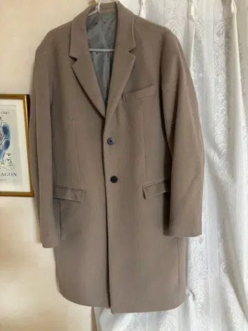 tk. 베이지 싱글 브레스 체스터 코트