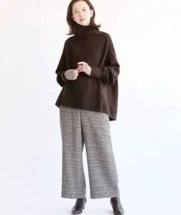 IENA 이에나 AQUA 하이넥 와이드 풀오버 니트