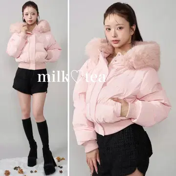 택 포함 새상품 다리치 레이디 숏 다운 자켓 핑크 프리