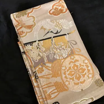 앤티크 후쿠로 오비 리메이크 길상 패턴 반폭 오비