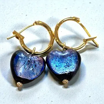 16kgf 후프 귀걸이*반딧불이 유리