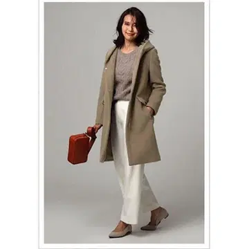 언타이틀 숀헬 울 후디드 롱 코트 베이지