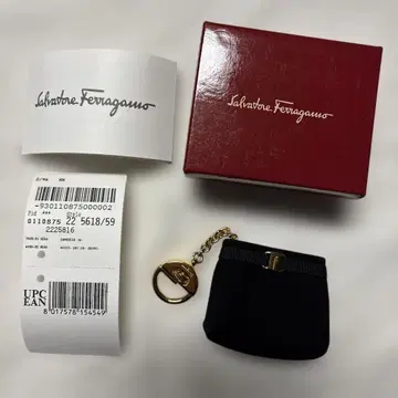 미사용품 살바토레 페라가모 키링 미니 파우치 참