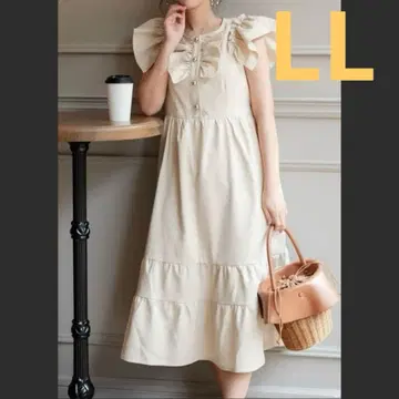 프론트 리본 티어드 원피스 크림 serimash 시마무라