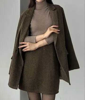 louere 헤링본 테일러드 자켓 + 미니 스커트 SET (인빵 포함)