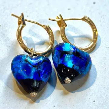 16kgf 후프 귀걸이*반딧불이 유리