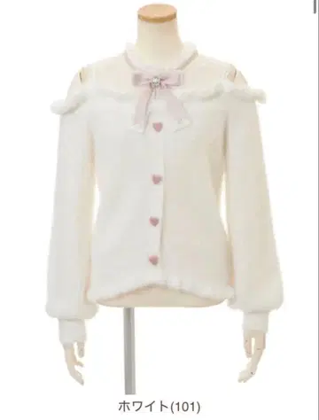 LIZ LISA 레이어드 스타일 어깨 트임 니트 화이트