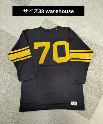 사이즈 38 warehouse 웨어하우스 7부 소매 백 프린트 블랙