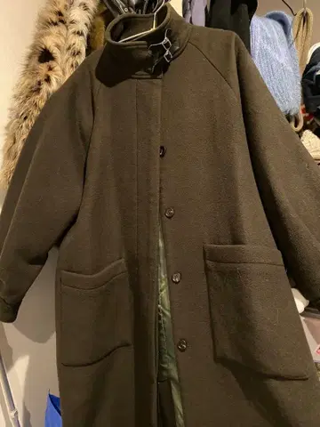 HARE 롱 코트 퍼널 넥