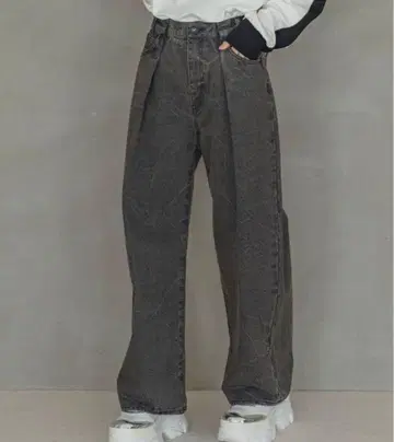 턱 데님 와이드 팬츠 JEANASIS