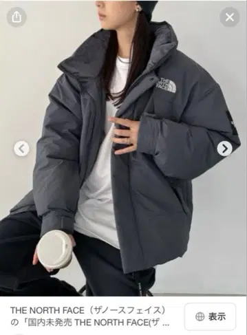 THE NORTH FACE 그레이 다운 자켓 한국 한정판