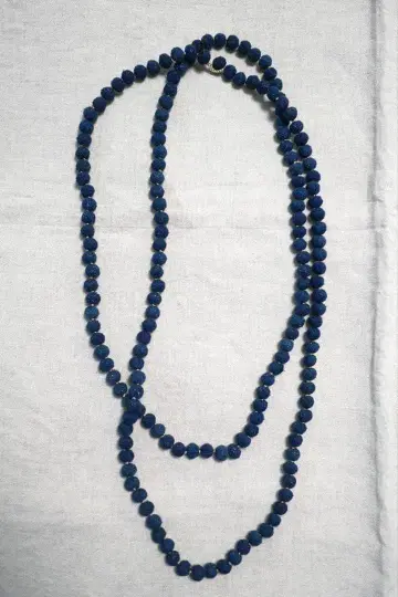 45rpm 실크 트위드 목걸이 인디고 새상품