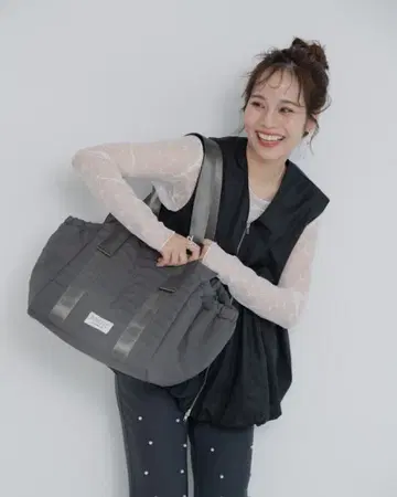 주멜로 퀼팅 마더백 그레이