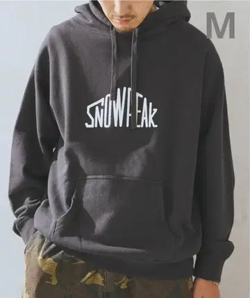 새상품) Snow Peak 별주 로고 페이드 후드 맨투맨 블랙 M